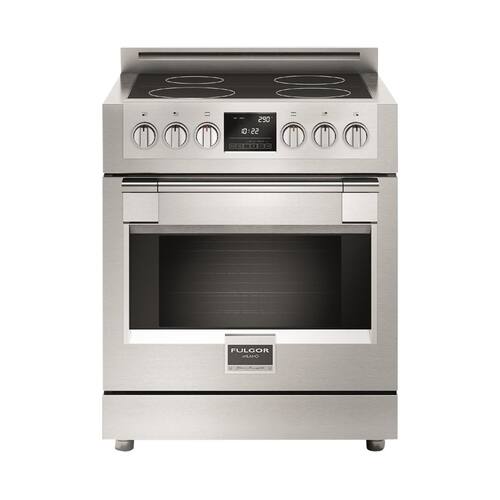 Fulgor Milano - 4.1 Cu. Ft. Self-Cleaning Freestanding Electric Induction Convection Range - Stainless steel - Front_Standard