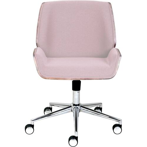 Ophelia Bentwood Task Chair French Pink - Adore Decor: Upholstered, Adjustable Height, with Casters/Wheels