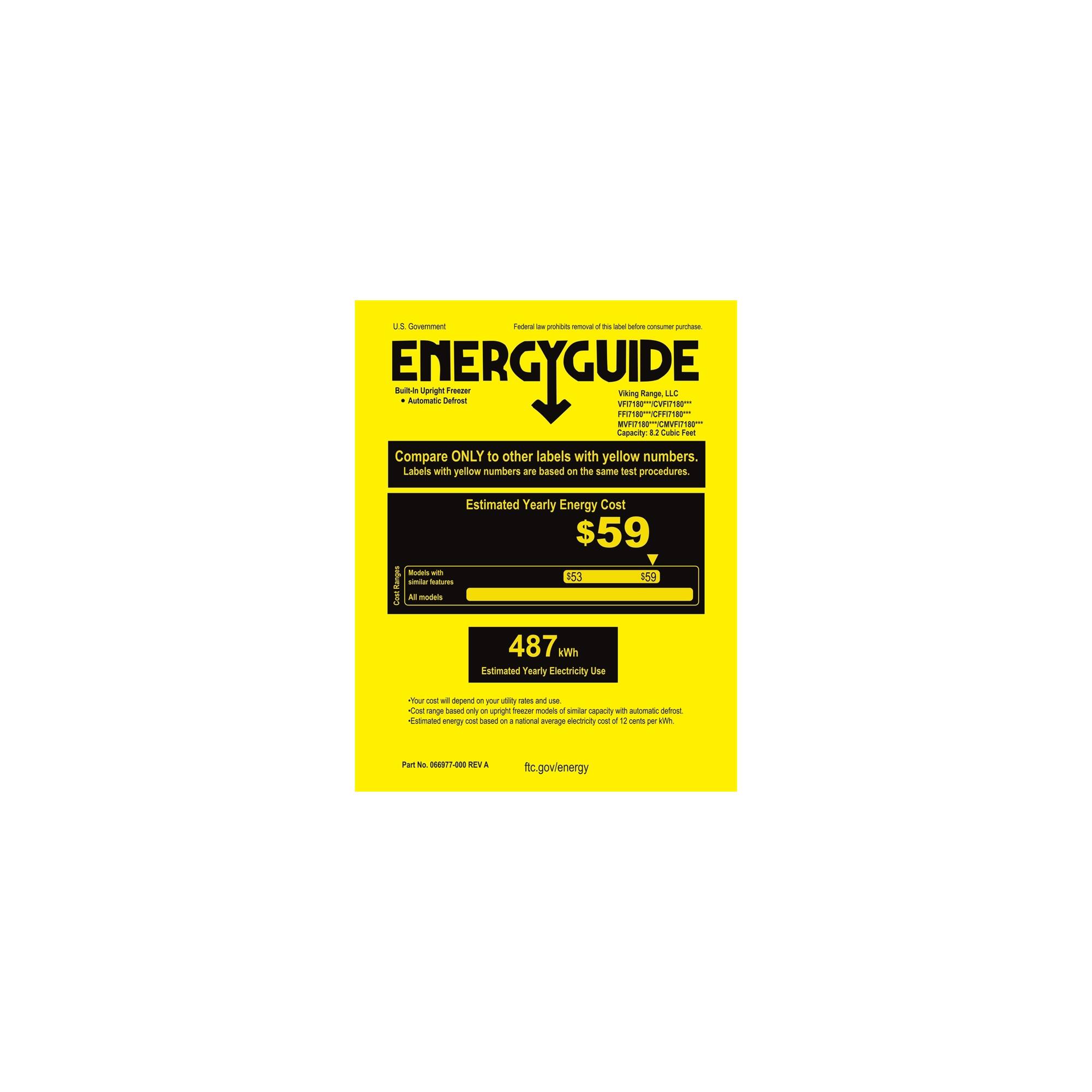 Viking - Professional 7 Series 8.4 Cu. Ft. Upright Freezer - White - Energy_Guide