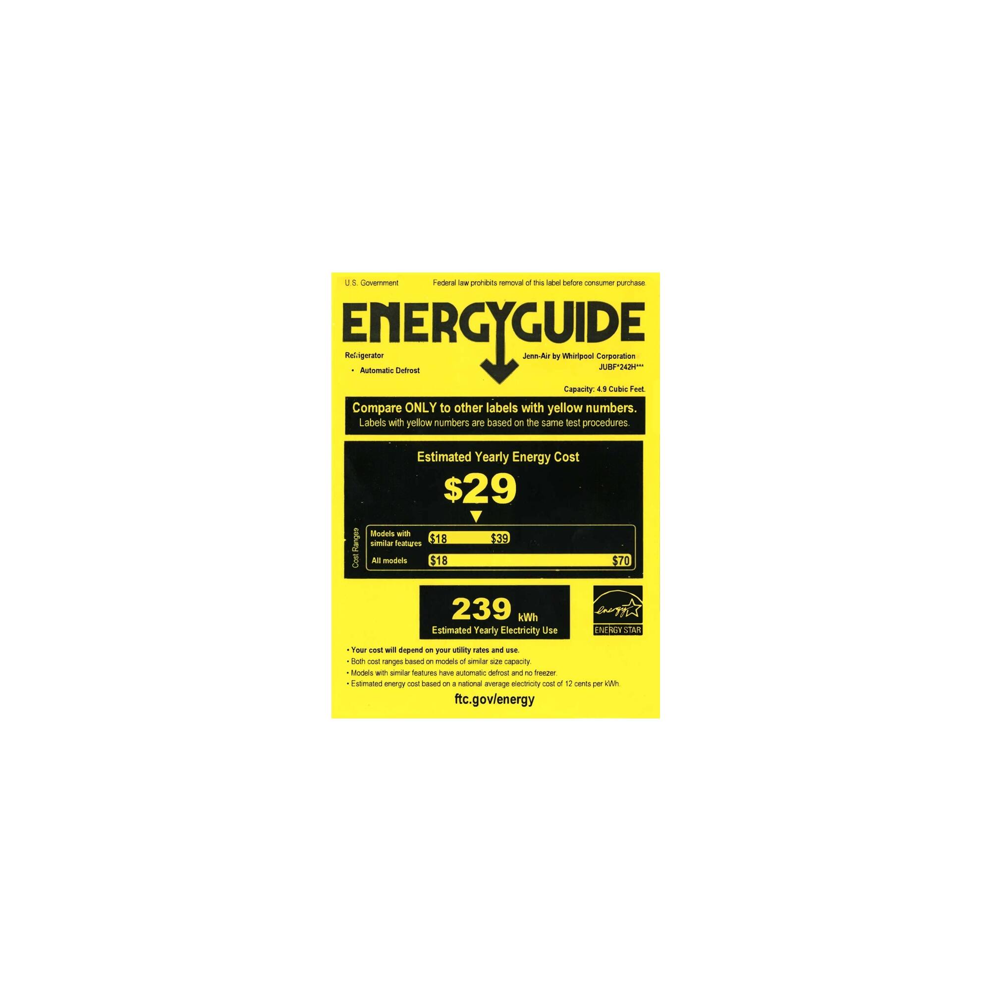 Jenn-Air - 13-Bottle Built-In Dual Zone Wine Refrigerator - Energy_Guide