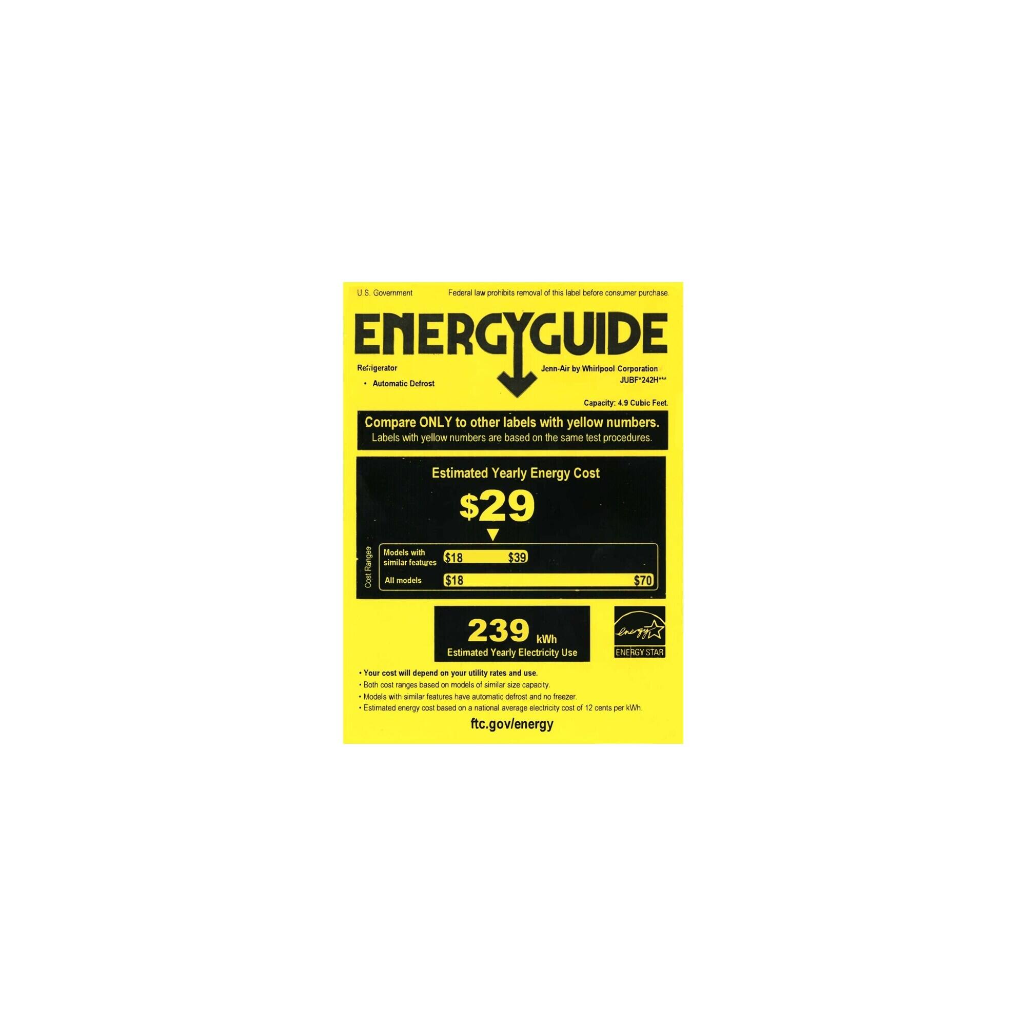 Jenn-Air - 13-Bottle Built-In Dual Zone Wine Refrigerator - Energy_Guide