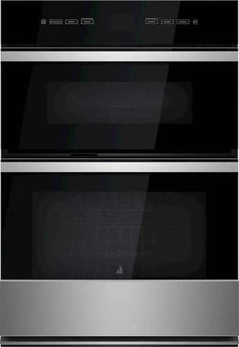 Jenn-Air - NOIR 30" Single Electric Convection Wall Oven with Built-In Microwave - Floating Glass Black - Front_Standard