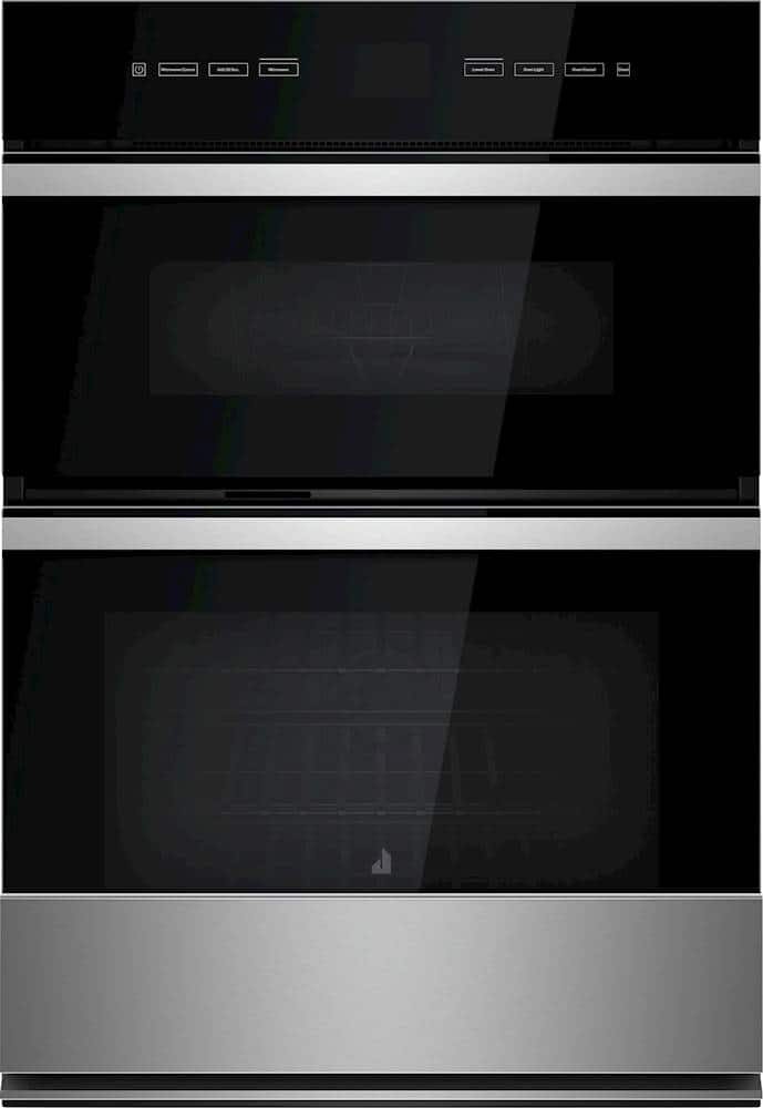 Jenn-Air - NOIR 30" Single Electric Convection Wall Oven with Built-In Microwave - Floating Glass Black - Front_Zoom