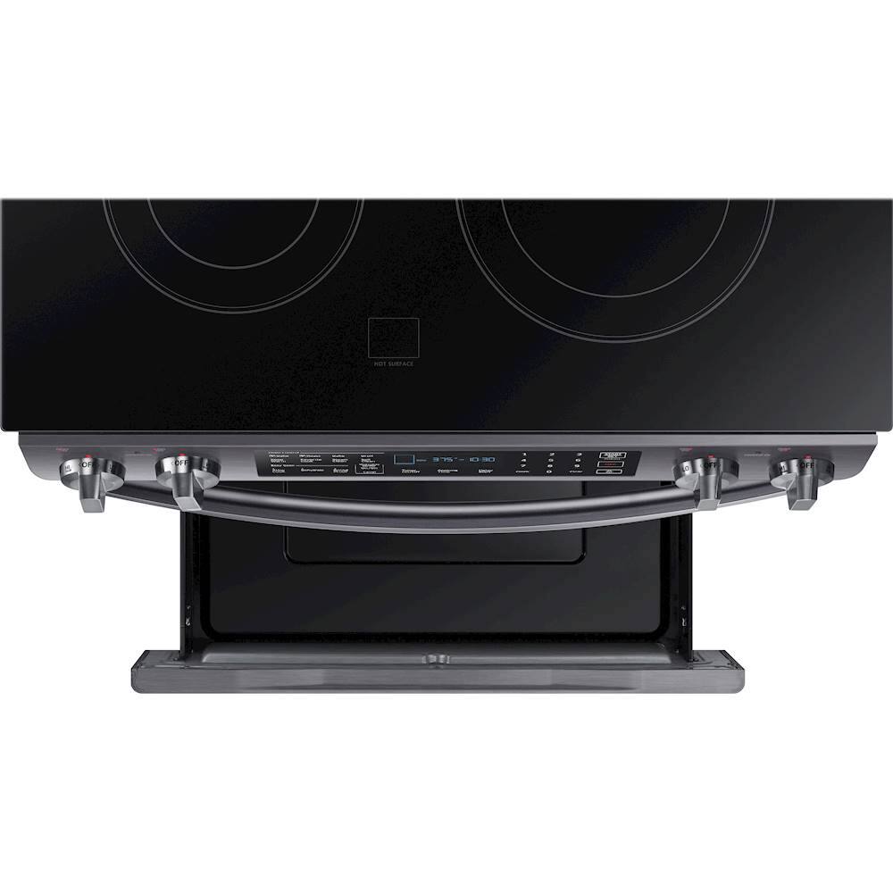 Samsung - 5.8 Cu. Ft. Self-Cleaning Slide-In Electric Convection Range - Black stainless steel - Alt_View_Standard_14
