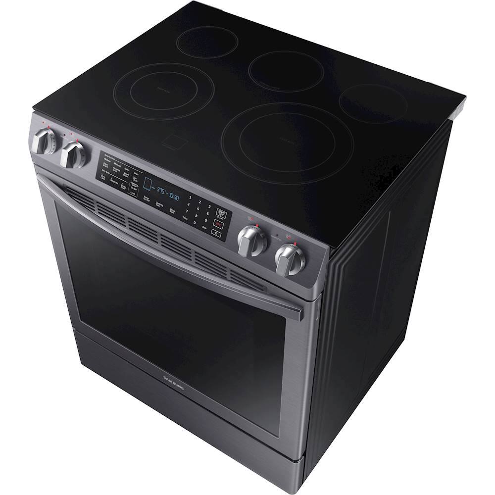 Samsung - 5.8 Cu. Ft. Self-Cleaning Slide-In Electric Convection Range - Black stainless steel - Alt_View_Standard_16
