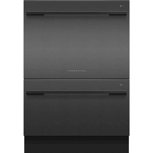Fisher & Paykel - DishDrawer 24" Top-Control Built-In Dishwasher - Black stainless steel - Front_Standard