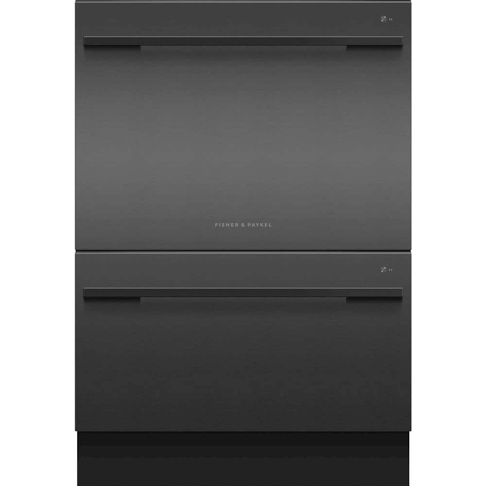 Fisher & Paykel - DishDrawer 24" Top-Control Built-In Dishwasher - Black stainless steel - Front_Zoom