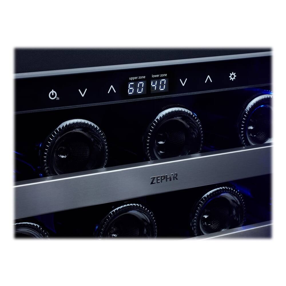 Zephyr Preserv 44Bottle Dual Zone Wine Cooler Black stainless