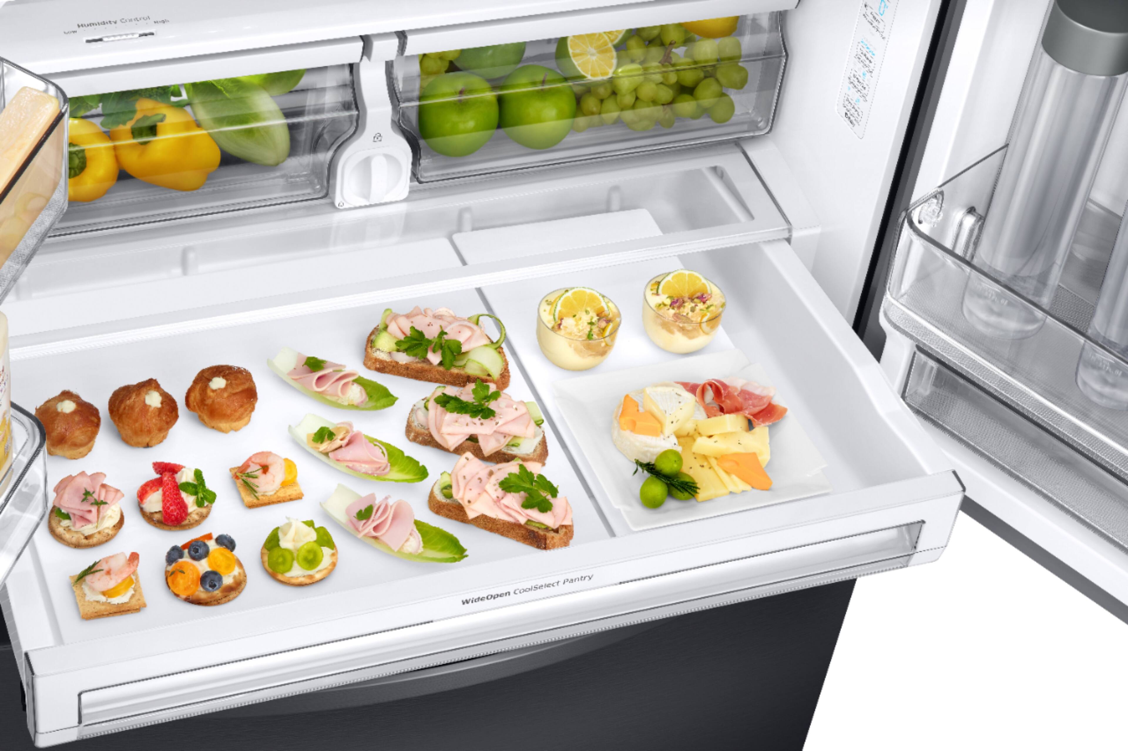 Samsung - 27.8 Cu. Ft. French Door Refrigerator with Food Showcase - Fingerprint Resistant Black Stainless Steel - Alt_View_Standard_12