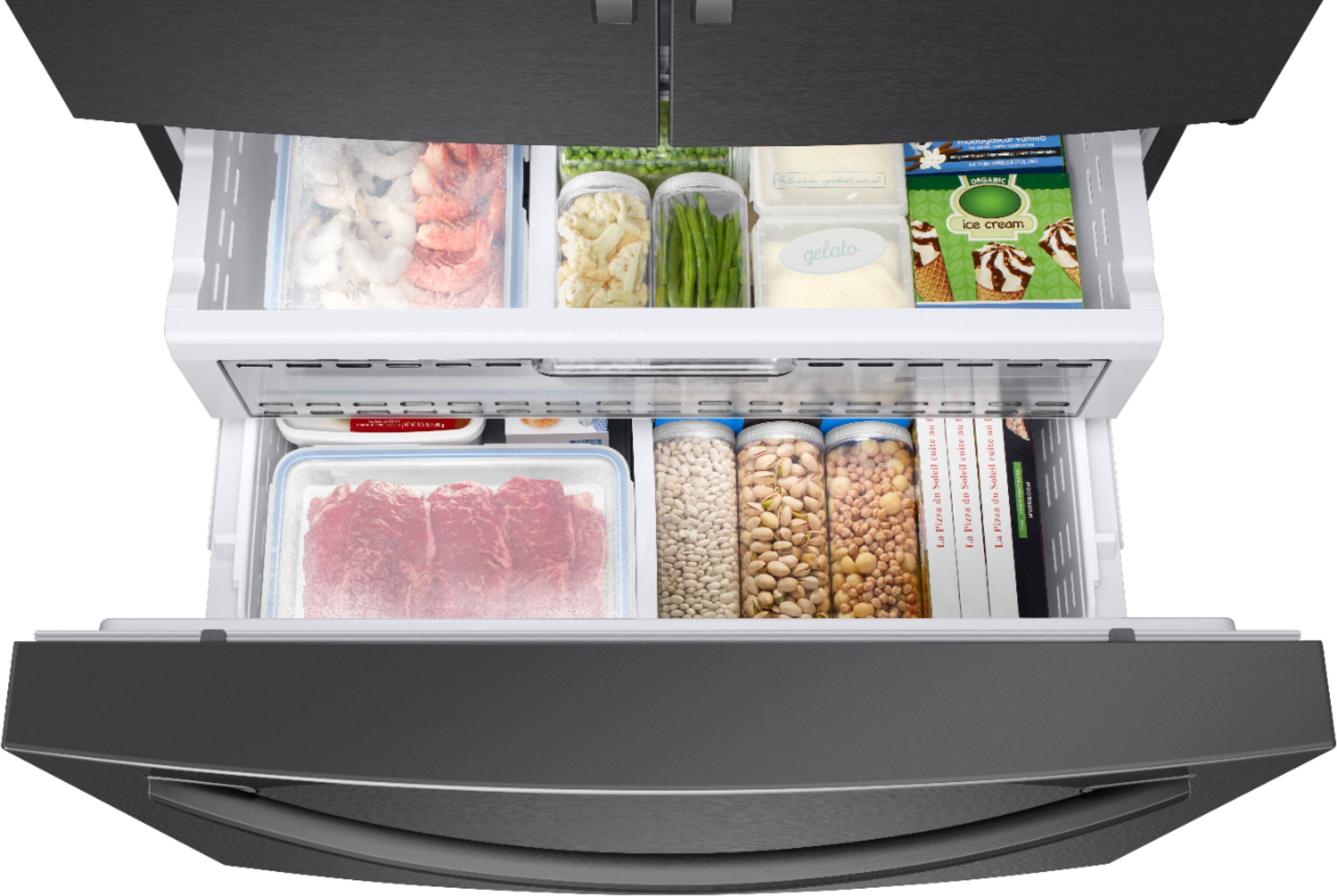 Samsung - 27.8 Cu. Ft. French Door Refrigerator with Food Showcase - Fingerprint Resistant Black Stainless Steel - Alt_View_Standard_15