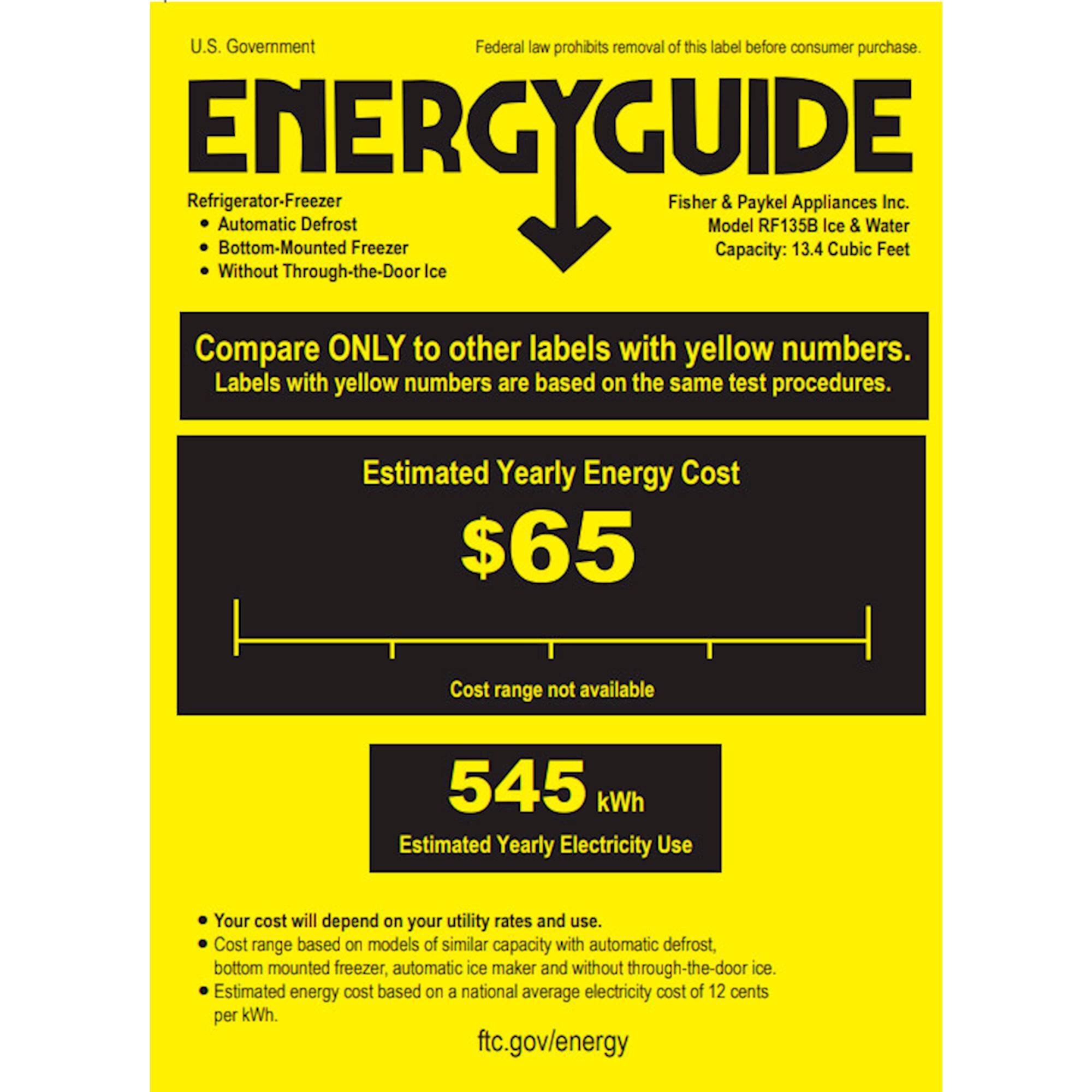 Fisher & Paykel - 13.5 Cu. Ft. Bottom-Freezer Counter ...