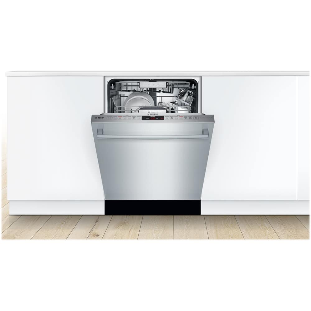 Bosch - 24" Compact Top Control Built-In Dishwasher with Stainless Steel Tub, 3rd Rack, 40 dBa - Stainless steel - Front_Zoom