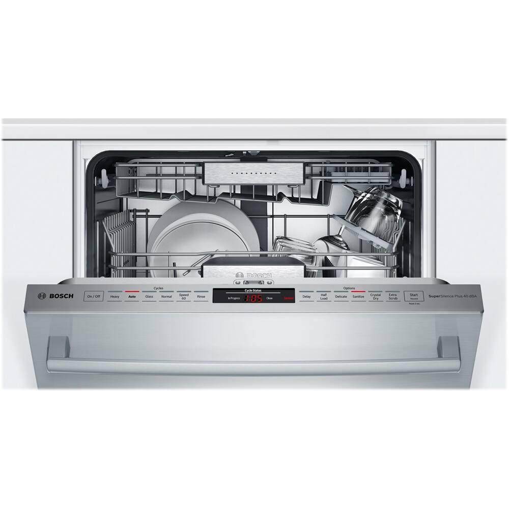 Bosch - 24" Compact Top Control Built-In Dishwasher with Stainless Steel Tub, 3rd Rack, 40 dBa - Stainless steel - Alt_View_Standard_11