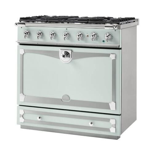 CornuFe - 3.8 Cu. Ft. Freestanding Dual Fuel Convection Range - Tapestry With Stainless Steel Trim - Front_Standard