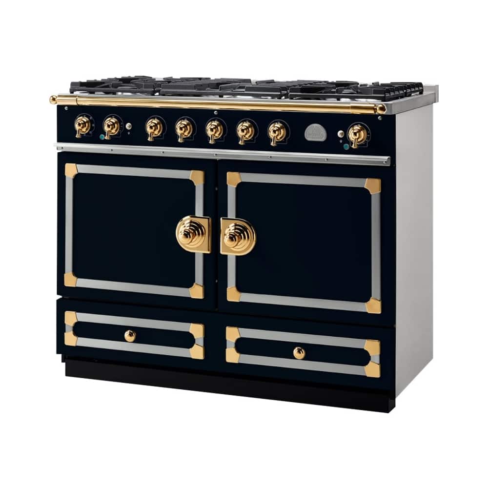 CornuFe - Freestanding Double Oven Dual Fuel Convection Range - Dark Navy Blue With Stainless Steel Trim - Front_Zoom