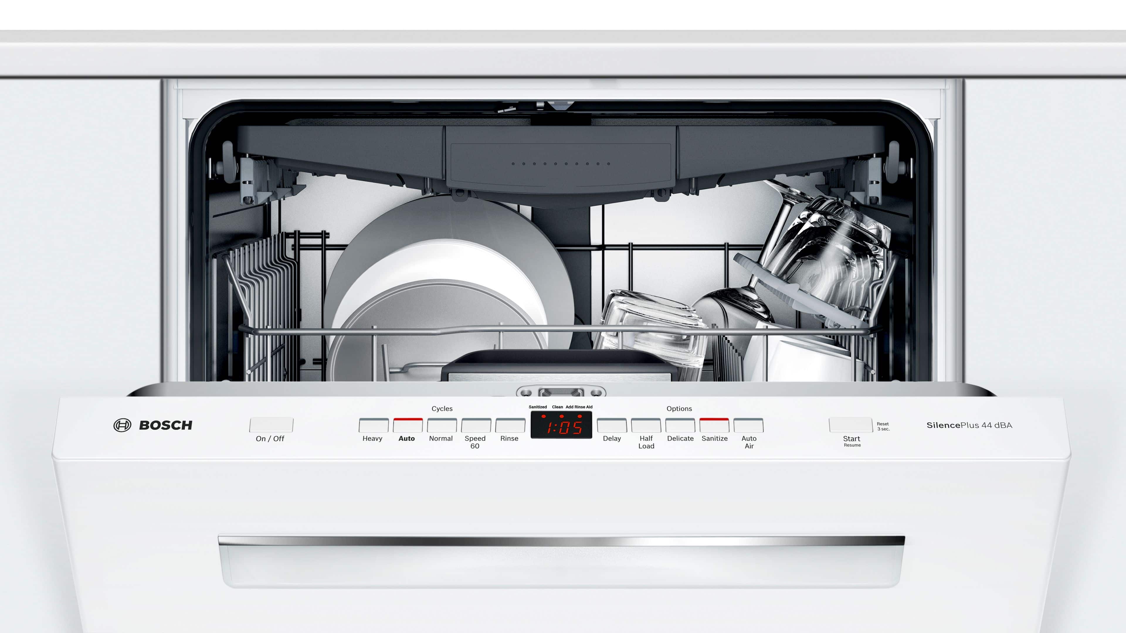 Bosch - 500 Series 24" Top Control Built-In Dishwasher with Stainless Steel Tub, 3rd Rack, 44 dBa - White - Alt_View_Standard_16