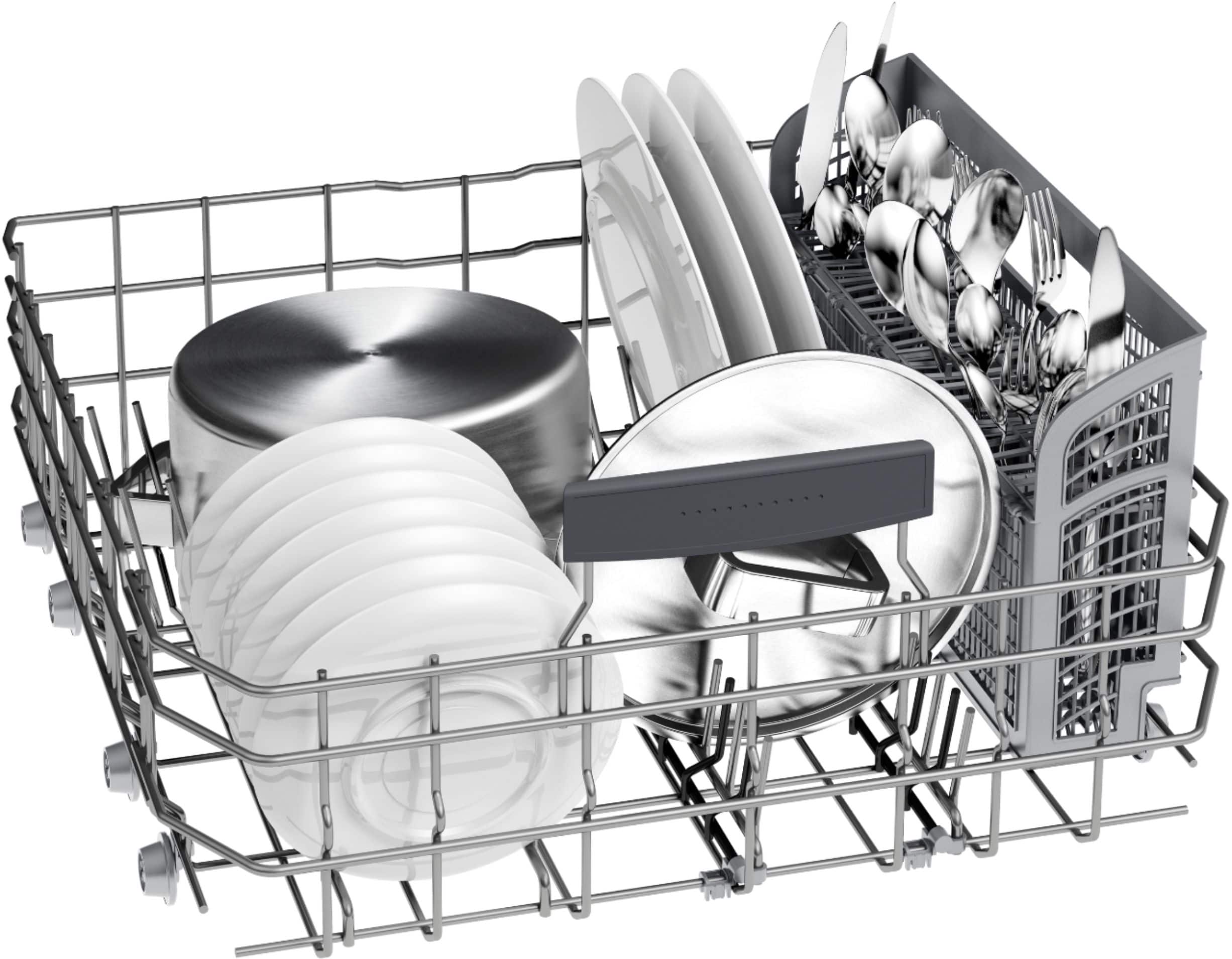 Bosch - 800 Series 24" Top Control Built-In Dishwasher with CrystalDry, Stainless Steel Tub, 3rd Rack, 42 dBa - Stainless steel - Alt_View_Standard_12