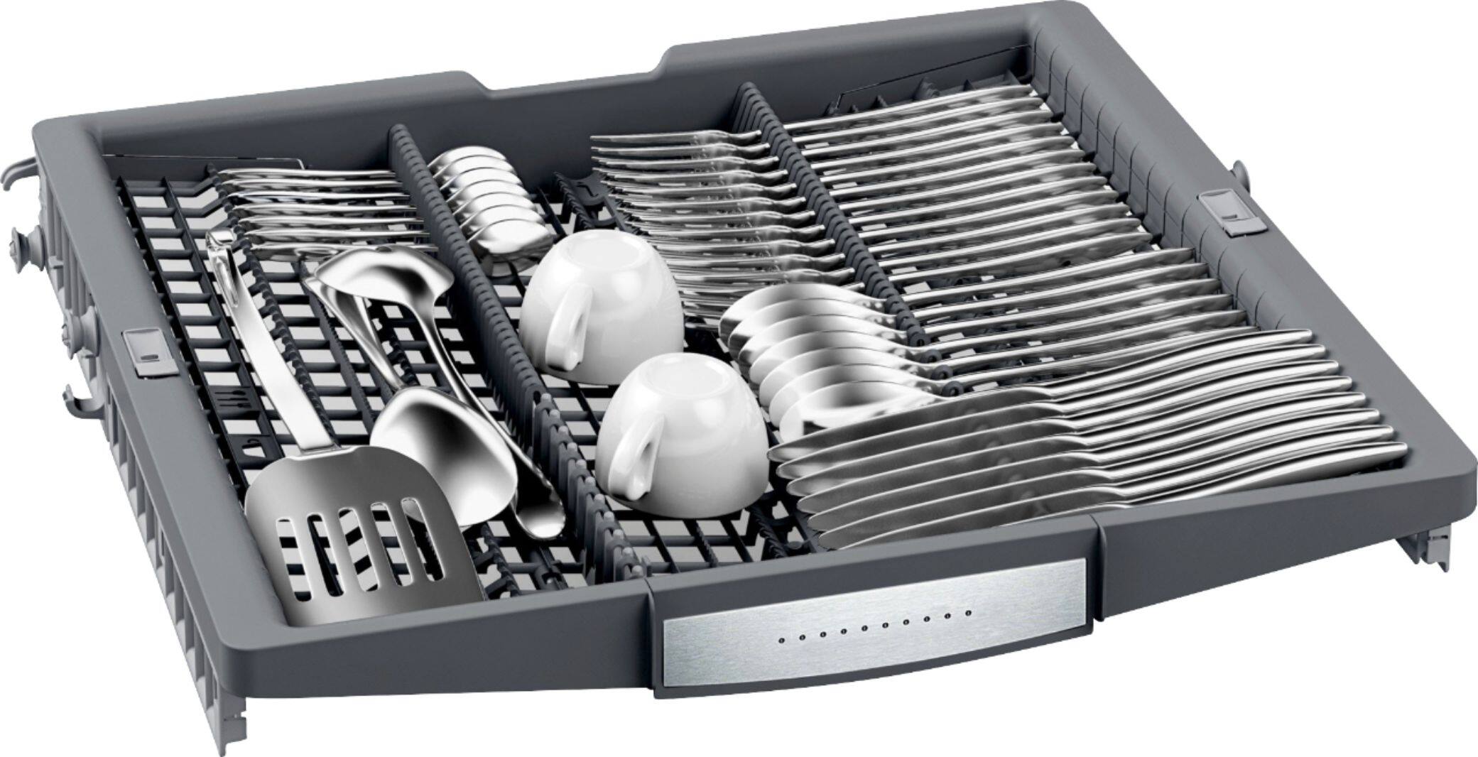 Bosch - 800 Series 24" Top Control Built-In Dishwasher with CrystalDry, Stainless Steel Tub, 3rd Rack, 42 dBa - Stainless steel - Alt_View_Standard_13