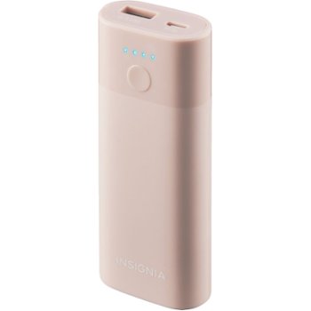 Insignia - 5000 mAh Portable Charger for Most Mobile Devices - Pink Sand