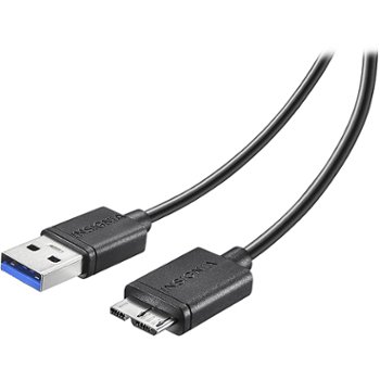 Roca laringe Norma Insignia - 4' Micro USB 3.0 Charge-and-Sync Cable - Black