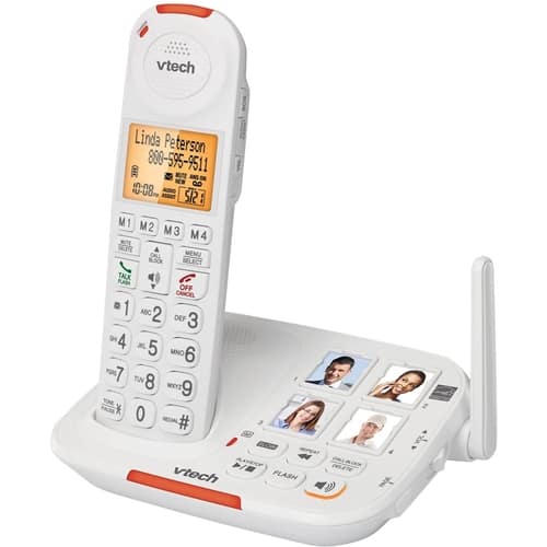 VTech&reg; Amplified Cordless Answering System with Big Buttons and Display in White