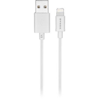 Dynex - 3' USB Type A-to-Lightning Charge-and-Sync Cable - White