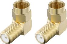 Rocketfish - 90-degree Coax Adapter (2 Pack) - Gold