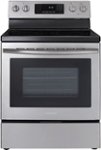 Insignia - 4.8 Cu. Ft. Freestanding Electric Convection Range with Steam Cleaning - Stainless steel