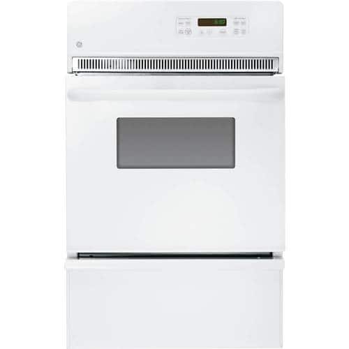 GE - 24" Built-In Single Gas Wall Oven - White On White - Front_Standard