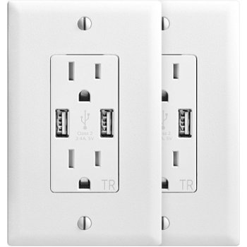 Best Buy essentials  A USB Charger Wall Outlet (2-Pack) - White