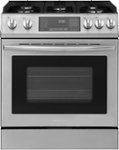 Insignia - 4.8 Cu. Ft. Slide-In Gas Convection Range with Self Clean and Air Fry - Stainless steel