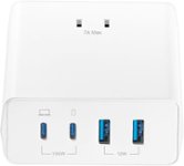 Insignia - 100W 4-Port USB and USB-C Desktop Charger Kit for MacBook Pro and More - White