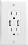 Insignia - 2 Pack - 2-Outlet In-Wall Outlet with 2 USB Ports - White