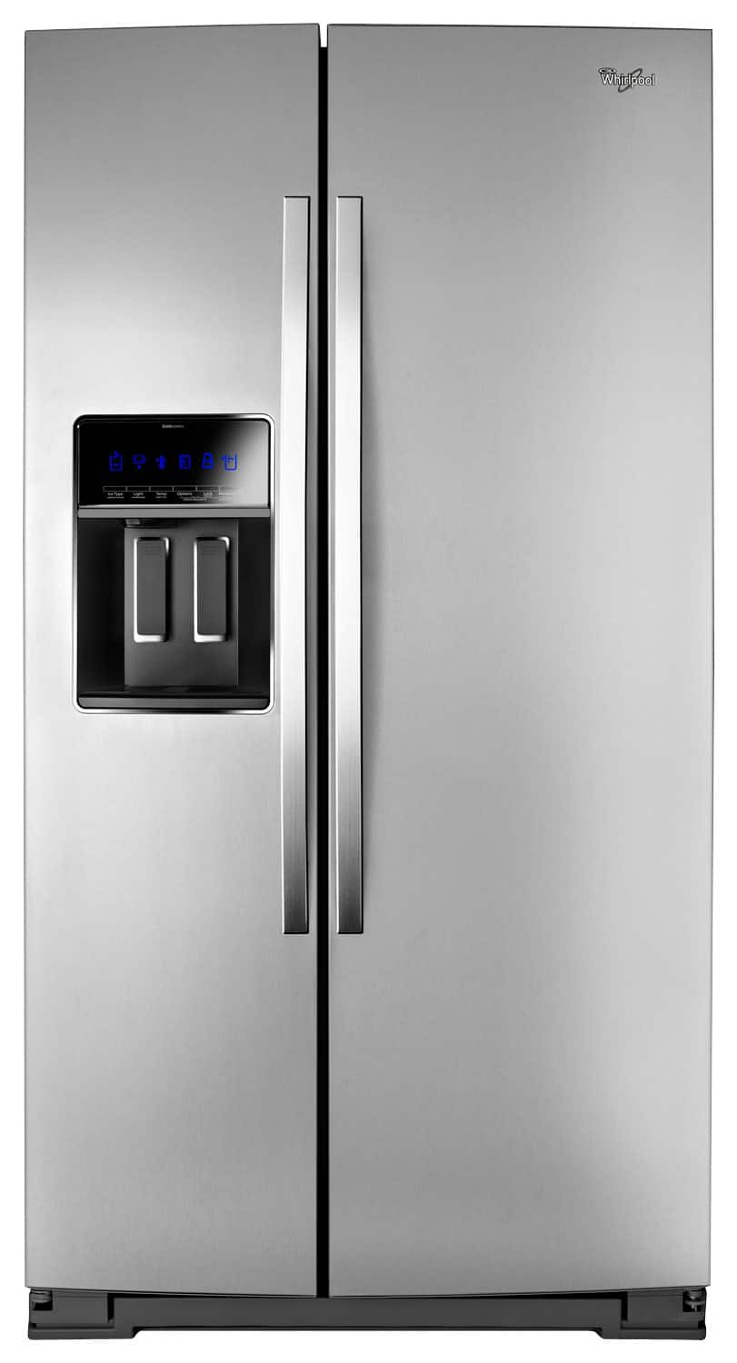 Whirlpool - 24.8 Cu. Ft. Side-by-Side Refrigerator - Monochromatic Stainless Steel - Front_Standard