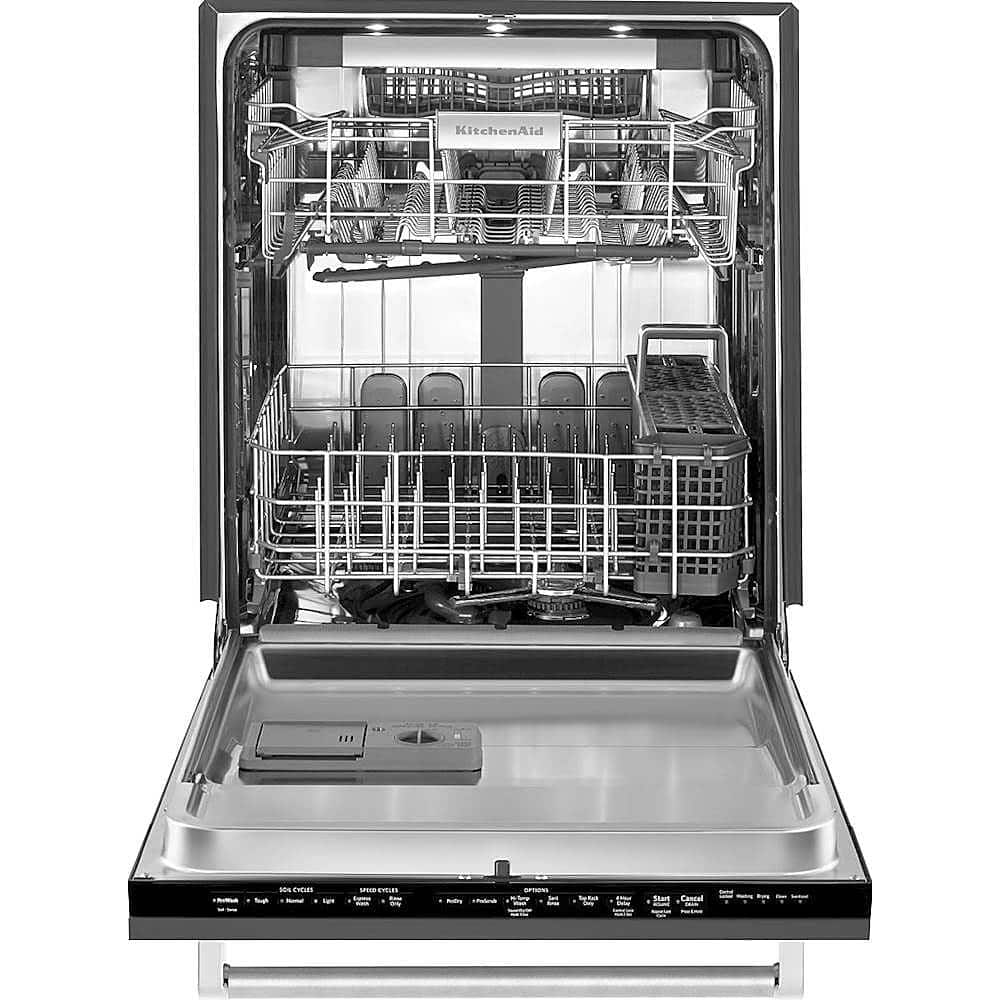 KitchenAid - 24" Top Control Built-In Dishwasher with Stainless Steel Tub - Custom Panel Ready - Alt_View_Standard_1