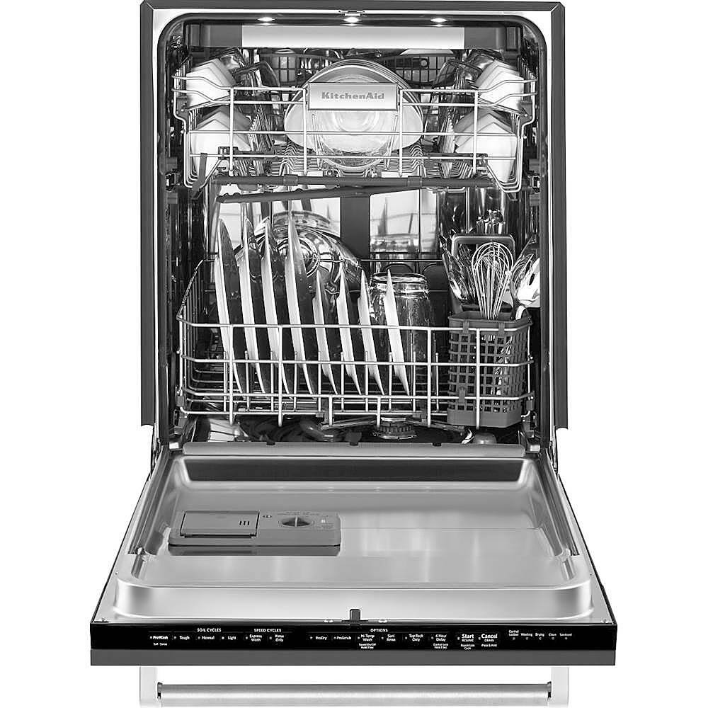 KitchenAid - 24" Top Control Built-In Dishwasher with Stainless Steel Tub - Custom Panel Ready - Alt_View_Standard_2