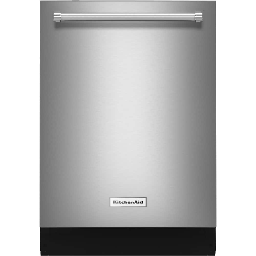 KitchenAid - 24" Top Control Tall Tub Built-In Dishwasher with Stainless Steel Tub - Stainless steel - Front_Standard