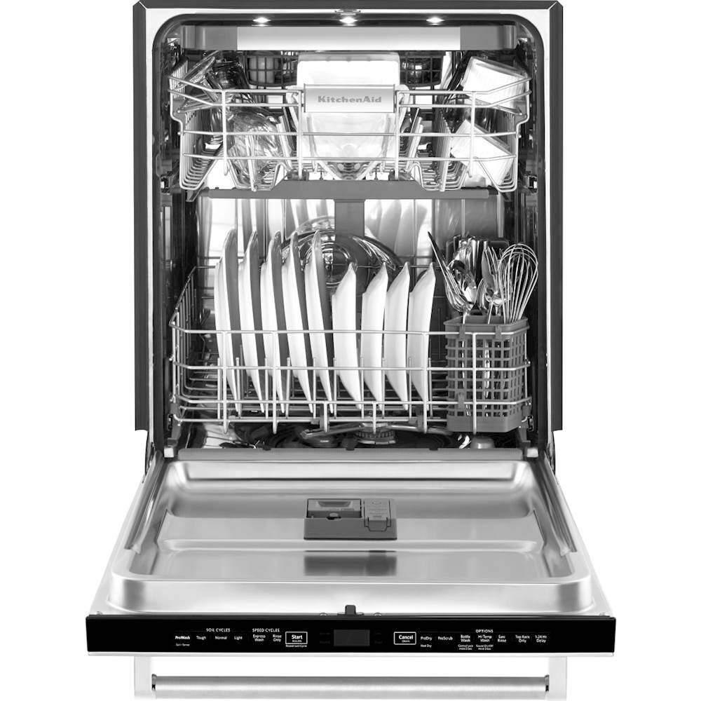 KitchenAid - 24" Top Control Built-In Dishwasher with Stainless Steel Tub - Stainless steel - Alt_View_Standard_2
