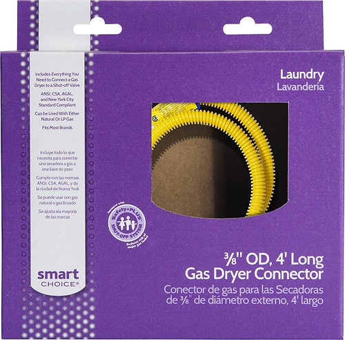 Smart Choice - Stainless Steel - Dryer Gas Line 3/8" X 4' - Front_Standard