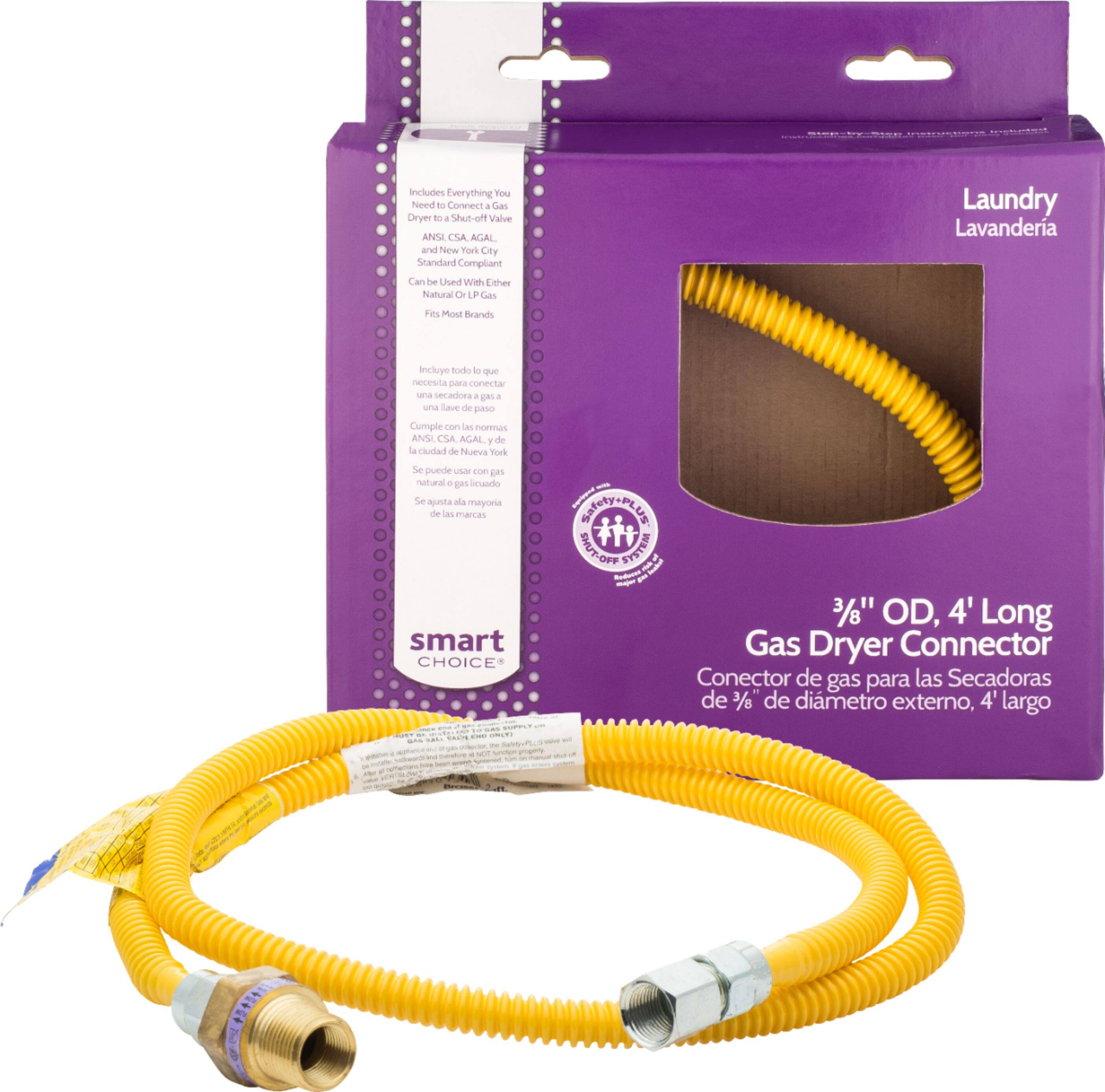 Smart Choice - Stainless Steel - Dryer Gas Line 3/8" X 4' - Front_Zoom