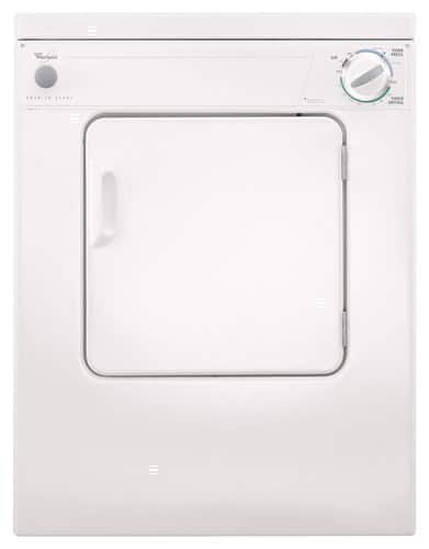 Whirlpool - 3.4 Cu. Ft. 3-Cycle Electric Dryer - White - Front_Standard
