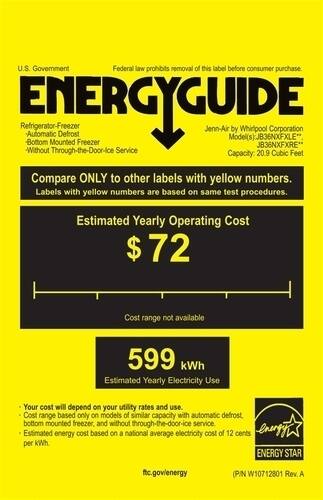 Jenn-Air - 20.8 Cu. Ft. Bottom-Freezer Refrigerator - Wood - Energy_Guide