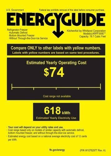 KitchenAid - 19.7 Cu. Ft. French Door Refrigerator - Stainless steel - Energy_Guide