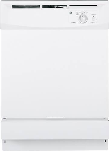 GE - 24" Built-In Dishwasher - White on White - Front_Standard