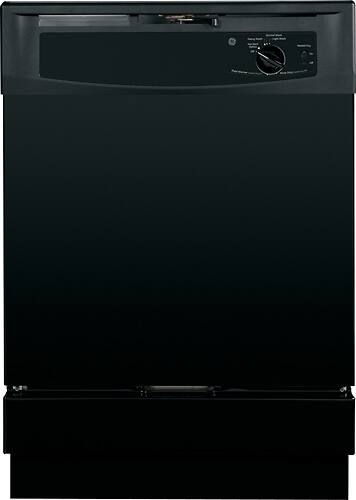 GE - 24" Built-In Dishwasher - Black - Front_Standard
