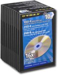 Dynex - 10-Pack 16x DVD-R Discs with Video Boxes