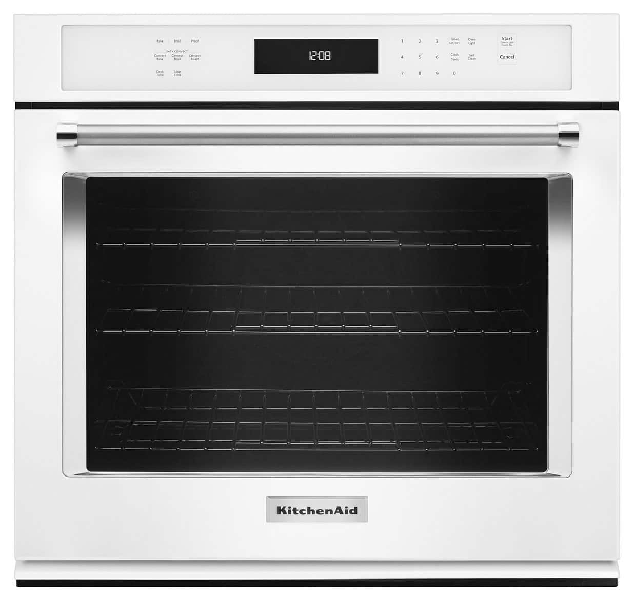 KitchenAid 27" BuiltIn Single Electric Convection Wall Oven White