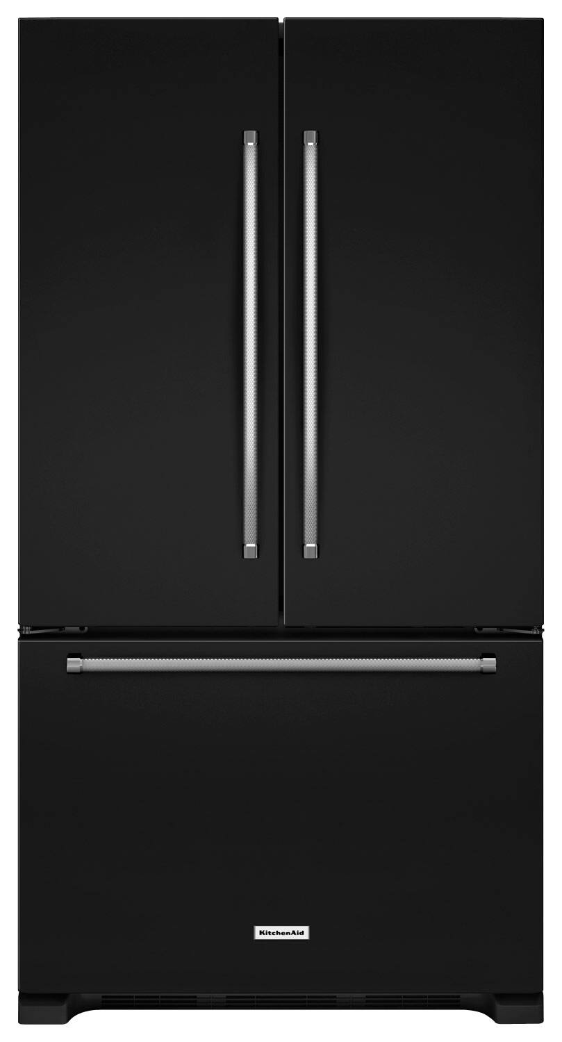 KitchenAid - 25.2 Cu. Ft. French Door Refrigerator - Black - Front_Standard