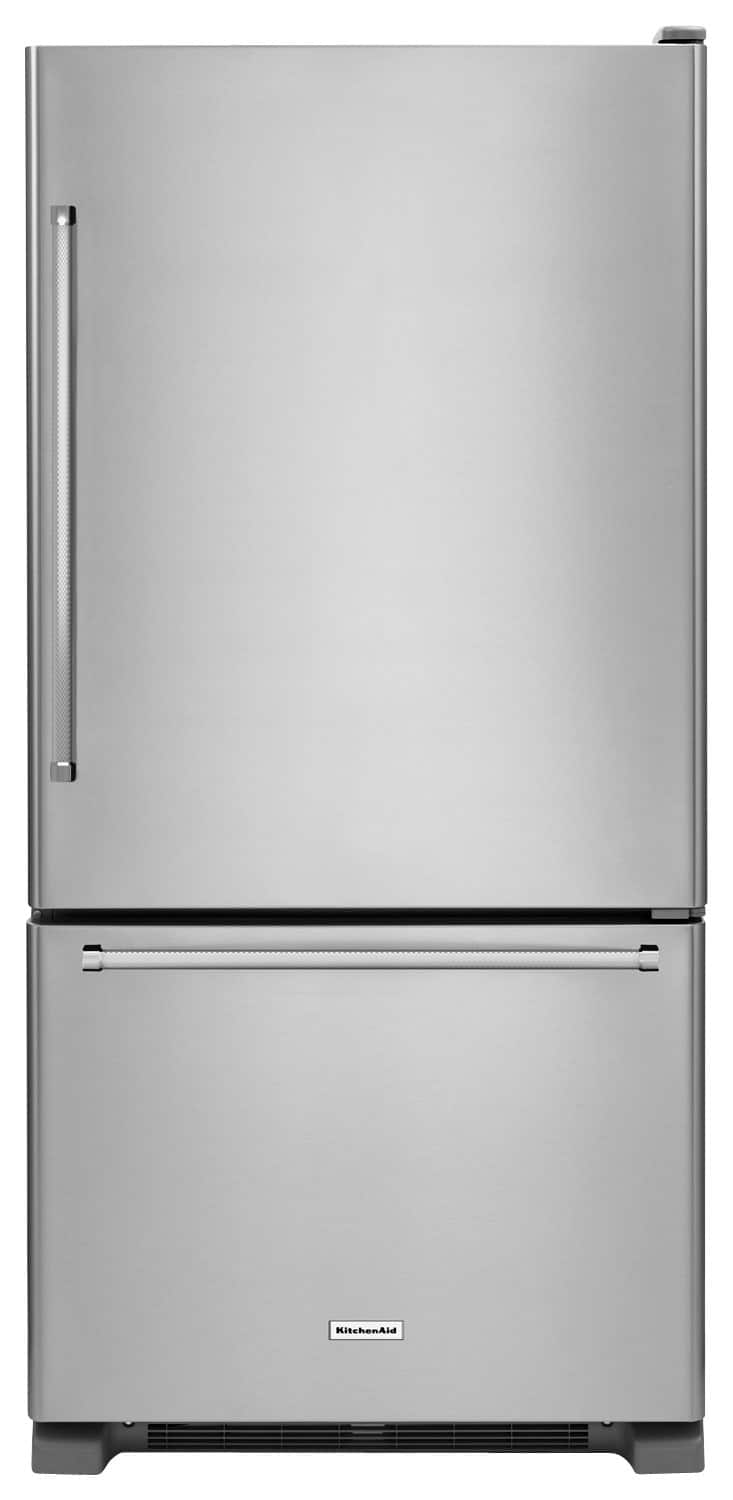 Kitchenaid 221 Cu Ft Bottom Freezer Refrigerator Stainless Steel At Pacific Sales 