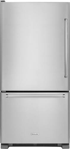 KitchenAid - 22.1 Cu. Ft. Bottom-Freezer Refrigerator - Stainless steel - Front_Standard